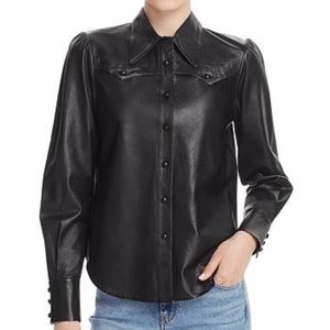 Joie Telmao Leather Top